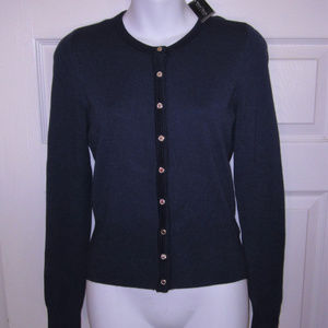 White House Black Market Dk Blue Snap Cardigan XS